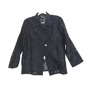 Ann May Sheer 100% Silk Blouse Sz Med Business Casual Capsule